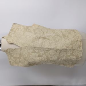 Talbots Petites beige/gold damask vest-sz 10P